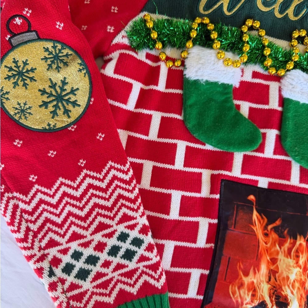 Well Hung Spencers Christmas Sweater - Red/Green - Picture 3 of 7